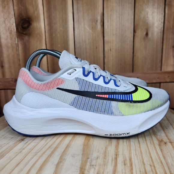 Nike Zoom Fly 5 Shoes Mens Size 7 White Volt Running ZoomX DX1599-100 - Picture 3 of 10